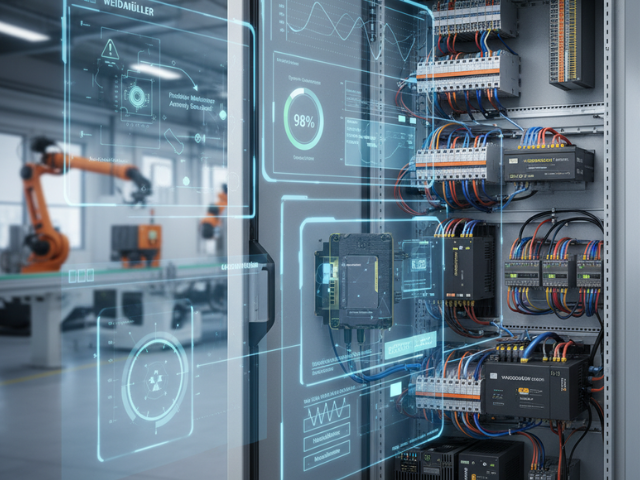 Ejemplo de cuadro eléctrico industrial con datos.